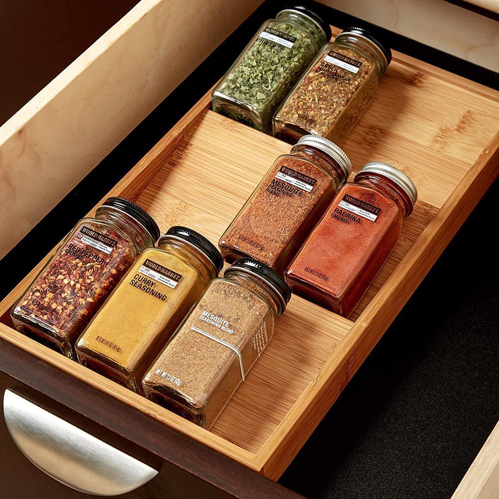 Bamboo Drawer-Style Seasoning Rack - Image 4