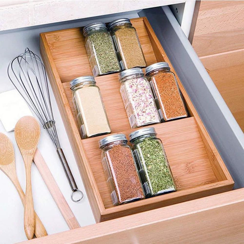 Bamboo Drawer-Style Seasoning Rack - Image 3